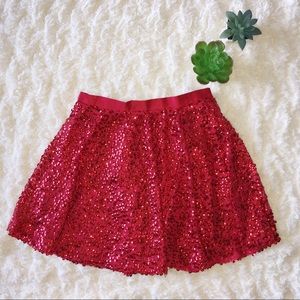 5/$25 Cherokee Red Sequined Skirt